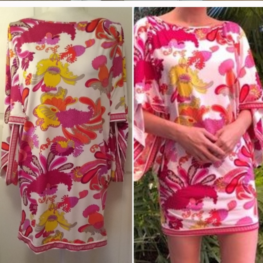 TRINA TURK multicolored retro style mod dress